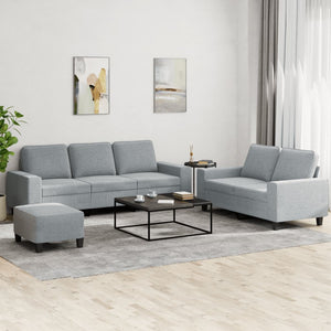 Ensemble de canapés 3 pcs gris clair tissu