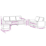 Ensemble de canapés 3 pcs marron tissu