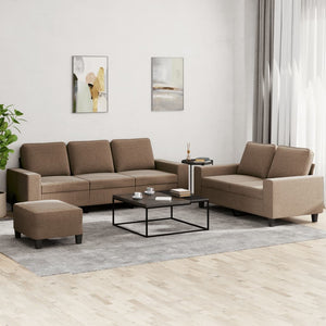 Ensemble de canapés 3 pcs marron tissu
