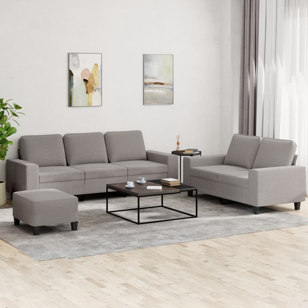Ensemble de canapés 3 pcs taupe tissu