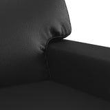 Ensemble de canapés 2 pcs avec coussins noir similicuir