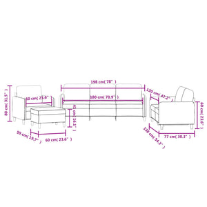 Ensemble de canapés 4 pcs vert foncé velours