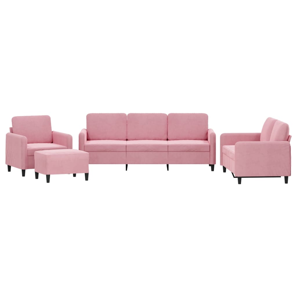 Ensemble de canapés 4 pcs rose velours