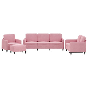 Ensemble de canapés 4 pcs rose velours