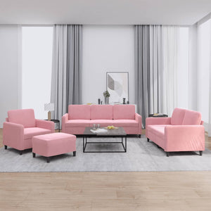 Ensemble de canapés 4 pcs rose velours