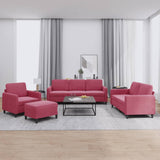 Ensemble de canapés 4 pcs rouge bordeaux velours