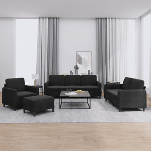 Ensemble de canapés 4 pcs noir velours