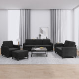 Ensemble de canapés 4 pcs noir velours