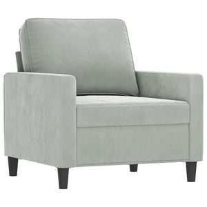 Ensemble de canapés 4 pcs avec coussins gris clair velours