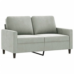 Ensemble de canapés 4 pcs avec coussins gris clair velours