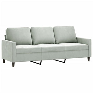 Ensemble de canapés 4 pcs avec coussins gris clair velours