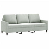 Ensemble de canapés 4 pcs avec coussins gris clair velours