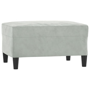 Ensemble de canapés 4 pcs avec coussins gris clair velours