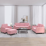 Ensemble de canapés 4 pcs avec coussins rose velours