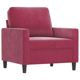 Ensemble de canapés 4 pcs avec coussins rouge bordeaux velours