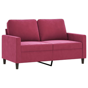 Ensemble de canapés 4 pcs avec coussins rouge bordeaux velours