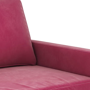 Ensemble de canapés 4 pcs avec coussins rouge bordeaux velours