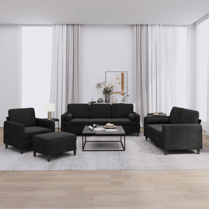 Ensemble de canapés 4 pcs avec coussins noir velours