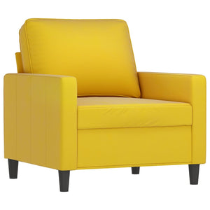 Ensemble de canapés 4 pcs avec coussins jaune velours