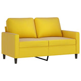 Ensemble de canapés 4 pcs avec coussins jaune velours