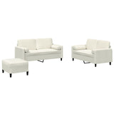 Ensemble de canapés 3 pcs avec coussins crème velours