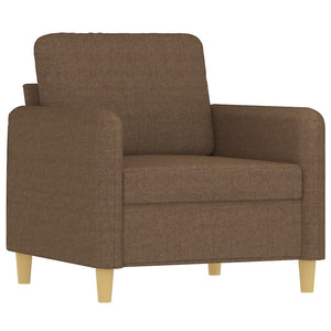 Ensemble de canapés 3 pcs avec coussins Marron Tissu