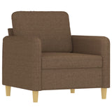 Ensemble de canapés 3 pcs avec coussins Marron Tissu