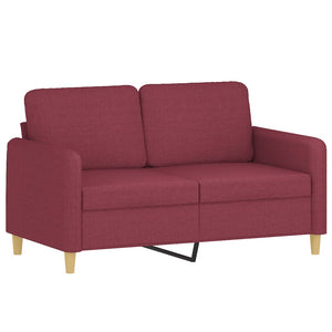 Ensemble de canapés 3 pcs avec coussins Rouge bordeaux Tissu