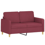 Ensemble de canapés 3 pcs avec coussins Rouge bordeaux Tissu