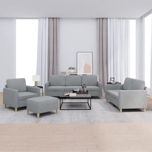 Ensemble de canapés 4 pcs avec coussins Gris clair Tissu