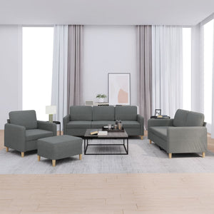 Ensemble de canapés 4 pcs avec coussins Gris foncé Tissu