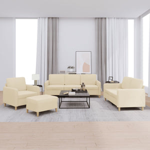 Ensemble de canapés 4 pcs avec coussins Crème Tissu