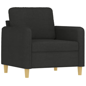 Ensemble de canapés 4 pcs avec coussins Noir Tissu