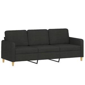 Ensemble de canapés 4 pcs avec coussins Noir Tissu