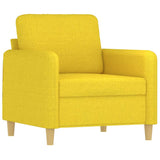 Ensemble de canapés 4 pcs avec coussins Jaune clair Tissu