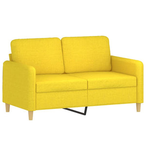 Ensemble de canapés 4 pcs avec coussins Jaune clair Tissu