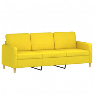 Ensemble de canapés 4 pcs avec coussins Jaune clair Tissu
