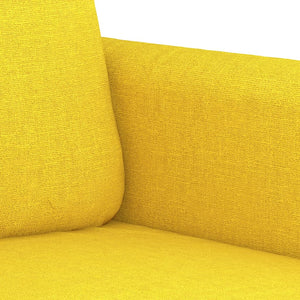 Ensemble de canapés 4 pcs avec coussins Jaune clair Tissu