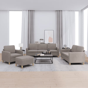 Ensemble de canapés 4 pcs avec coussins Taupe Tissu