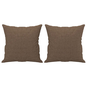 Ensemble de canapés 3 pcs avec coussins marron tissu