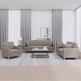 Ensemble de canapés 3 pcs avec coussins taupe tissu