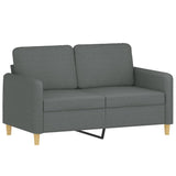 Ensemble de canapés 4 pcs coussins gris foncé tissu