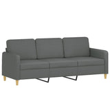 Ensemble de canapés 4 pcs coussins gris foncé tissu