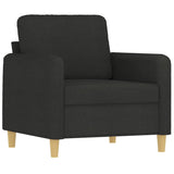 Ensemble de canapés 4 pcs avec coussins noir tissu