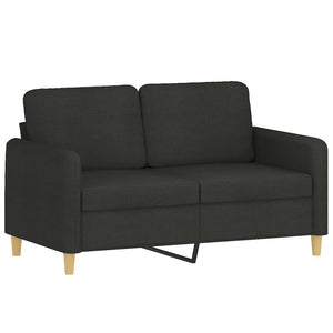 Ensemble de canapés 4 pcs avec coussins noir tissu