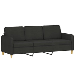 Ensemble de canapés 4 pcs avec coussins noir tissu