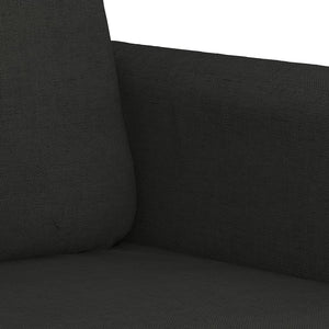 Ensemble de canapés 4 pcs avec coussins noir tissu