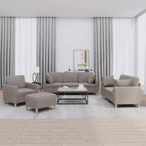 Ensemble de canapés 4 pcs avec coussins taupe tissu