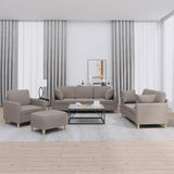 Ensemble de canapés 4 pcs avec coussins taupe tissu