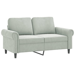 Ensemble de canapés 4 pcs avec coussins Gris clair Velours